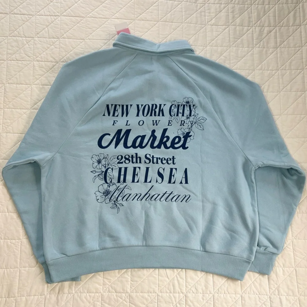 Zoe + Liv Dream Blue Light Blue Snap-Front Pullover - Picture 1 of 6
